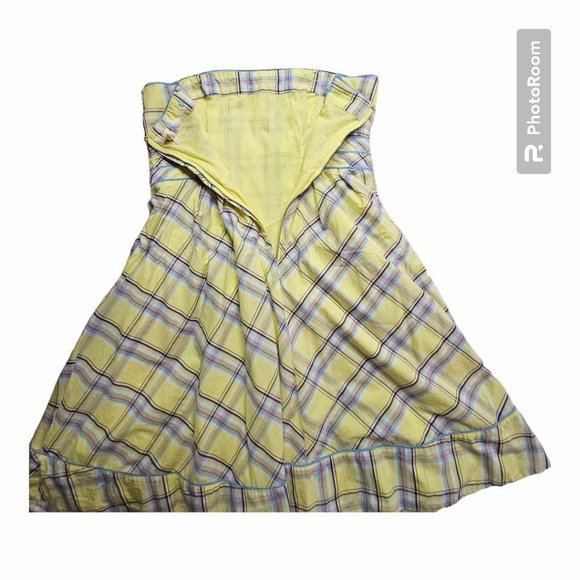 Maeve Yellow Plaid Dress Size 12 - Picture 8 of 10